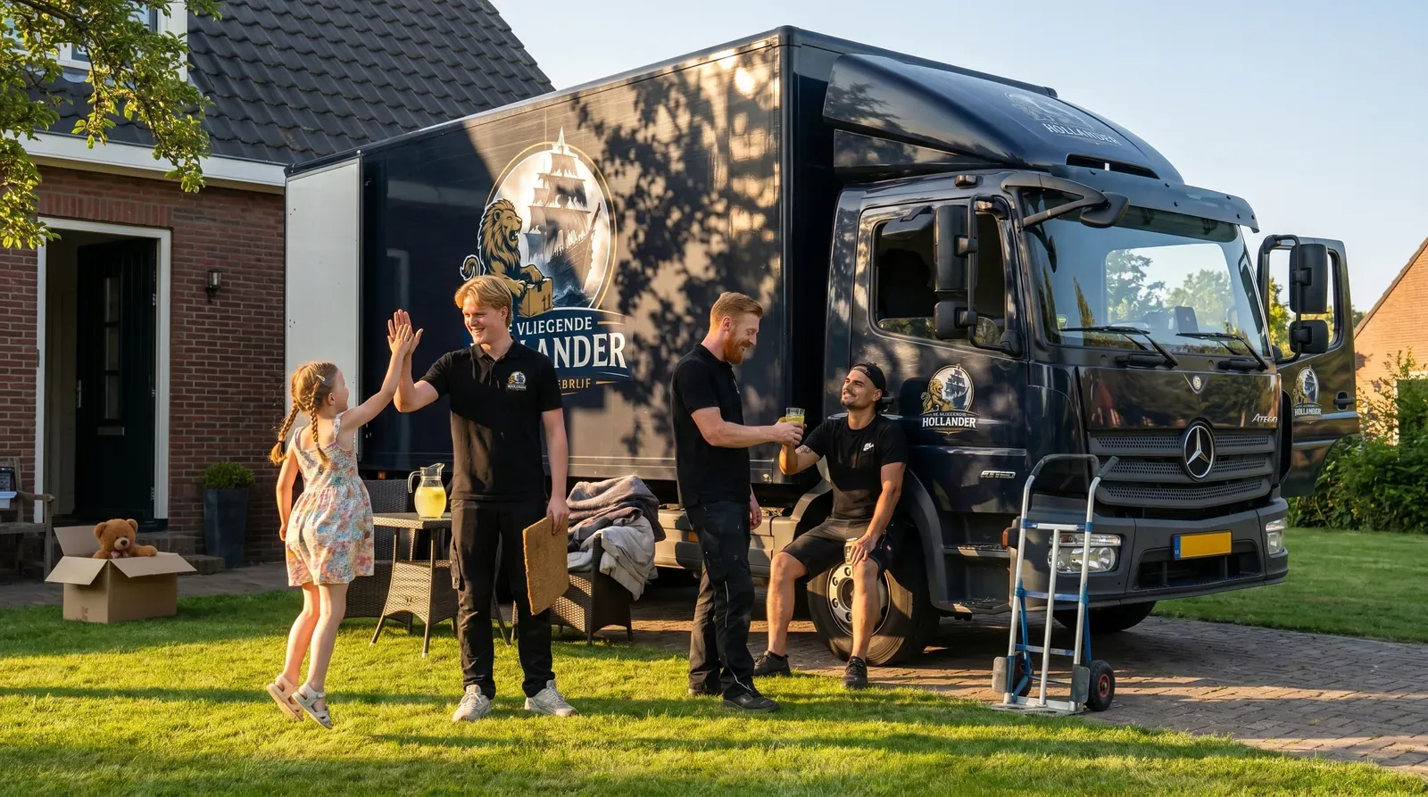 Verhuizers van De Vliegende Hollander tijdens een particuliere verhuizing